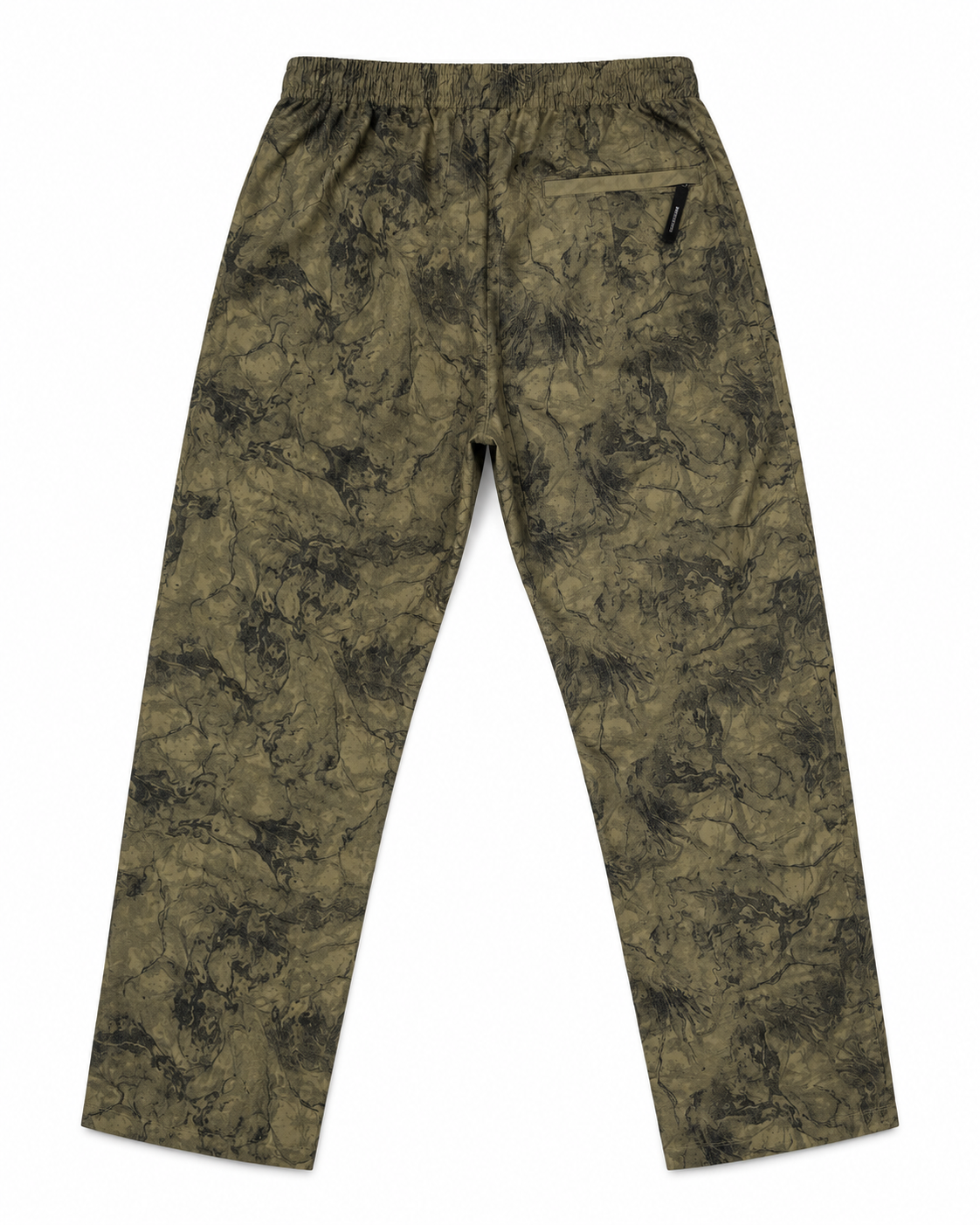 Olive Marble Print Drawstring Track Pants
