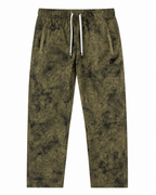 Olive Marble Print Drawstring Track Pants