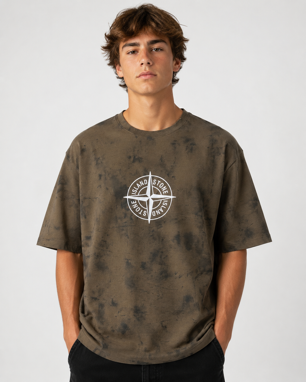 Premium Olive Acid Wash Oversized T-Shirt